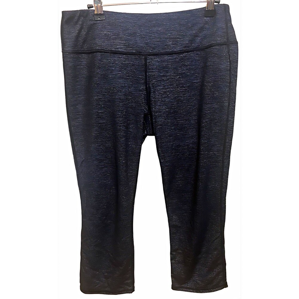 Athleta Women’s L Black Cropped Activewear Pants Pull On Elastic Waist